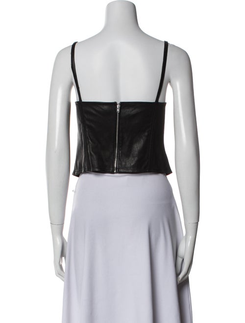 Fleur Du Mal Leather Square Neckline Crop Top