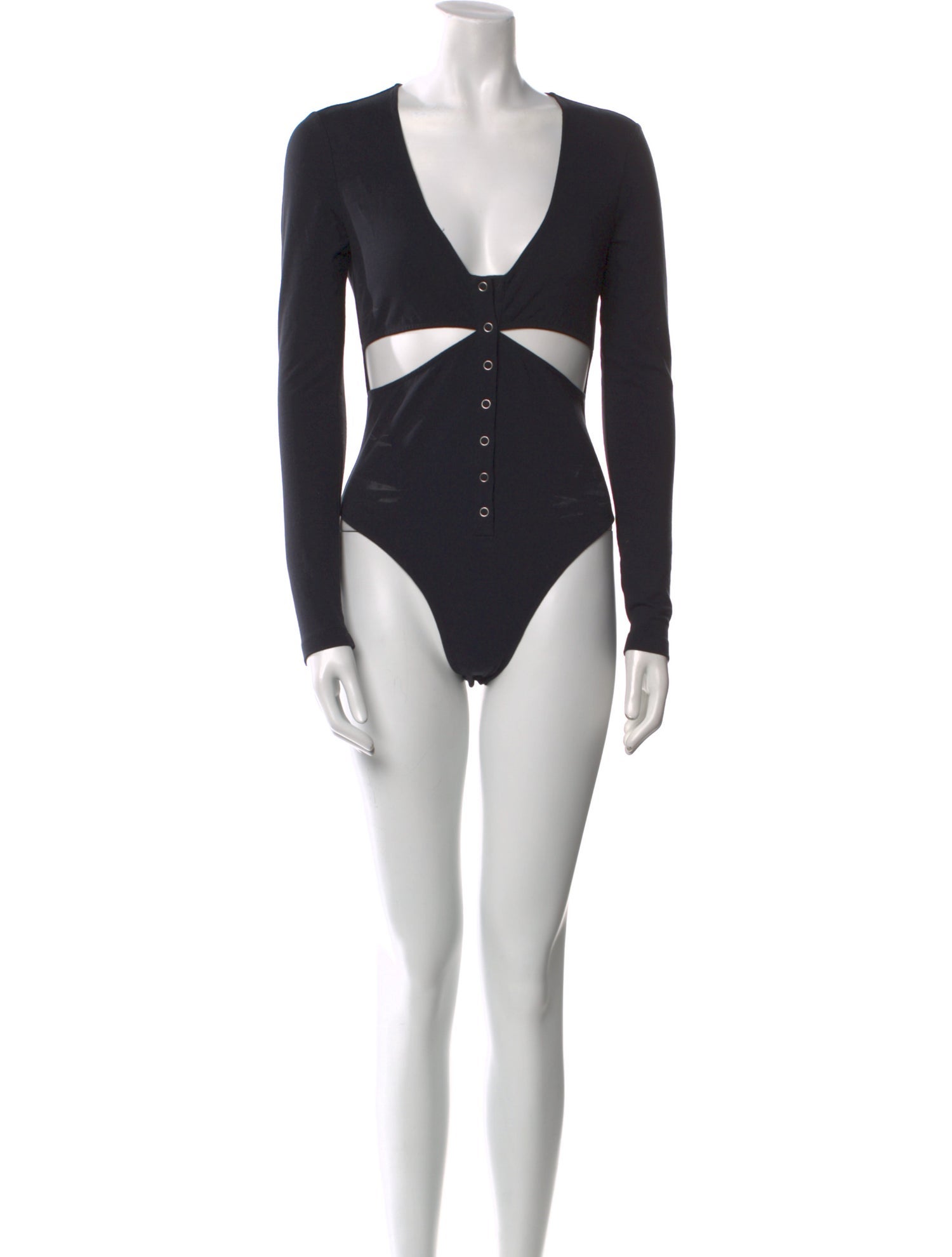 Fleur Du Mal V-Neck Long Sleeve Bodysuit