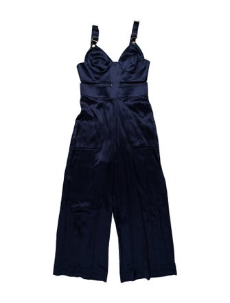 Fleur Du Mal Silk V-Neck Jumpsuit
