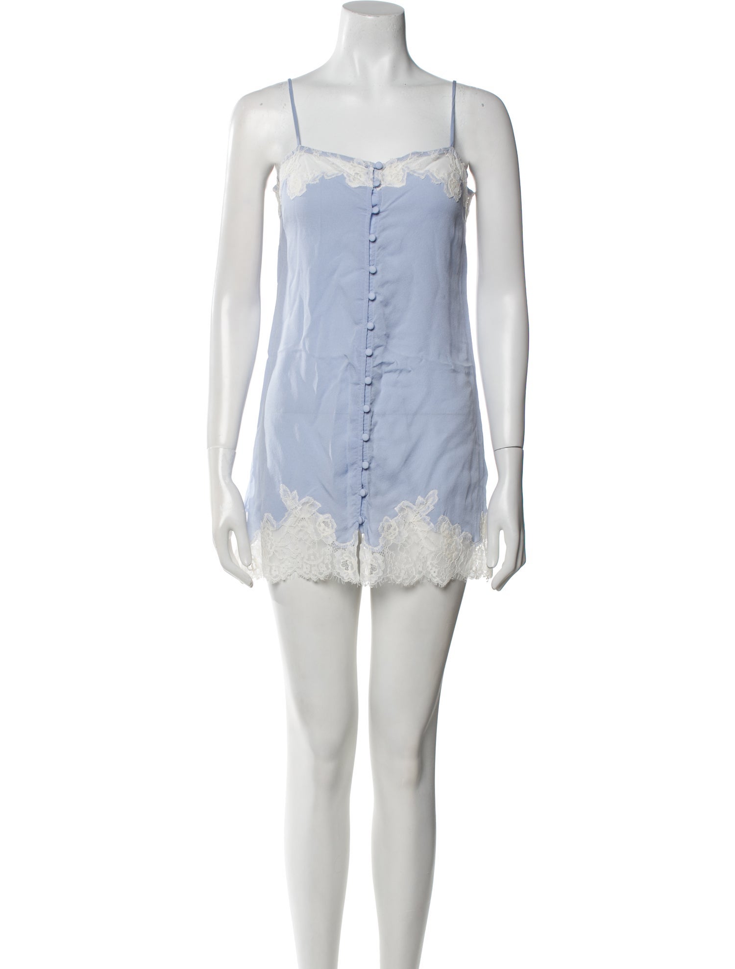 Fleur Du Mal Silk Lace Pattern Nightgown