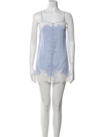 Fleur Du Mal Silk Lace Pattern Nightgown