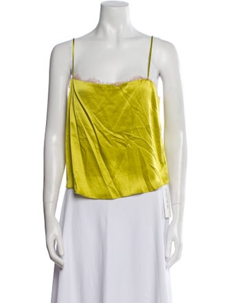 Fleur Du Mal Silk Square Neckline Top