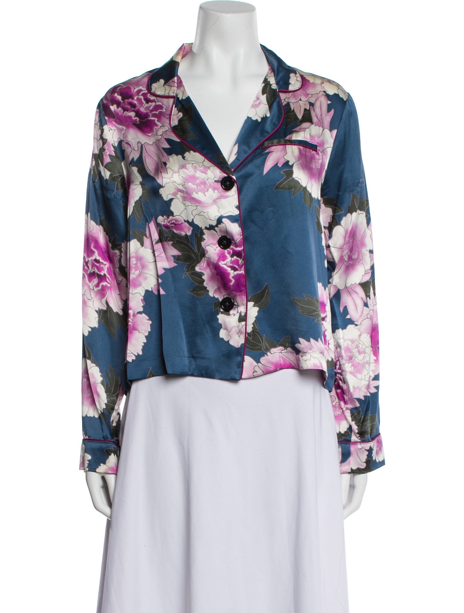 Fleur Du Mal Silk Printed Pajamas