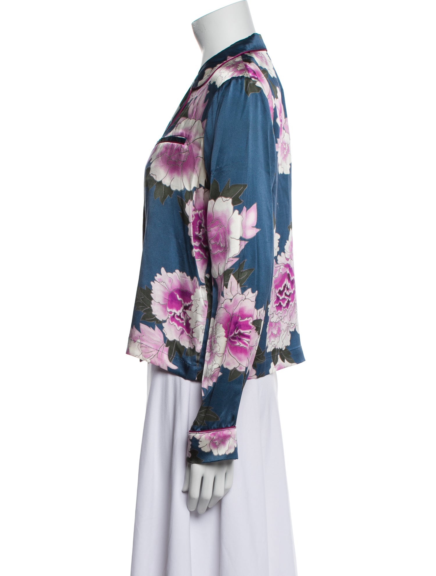 Fleur Du Mal Silk Printed Pajamas