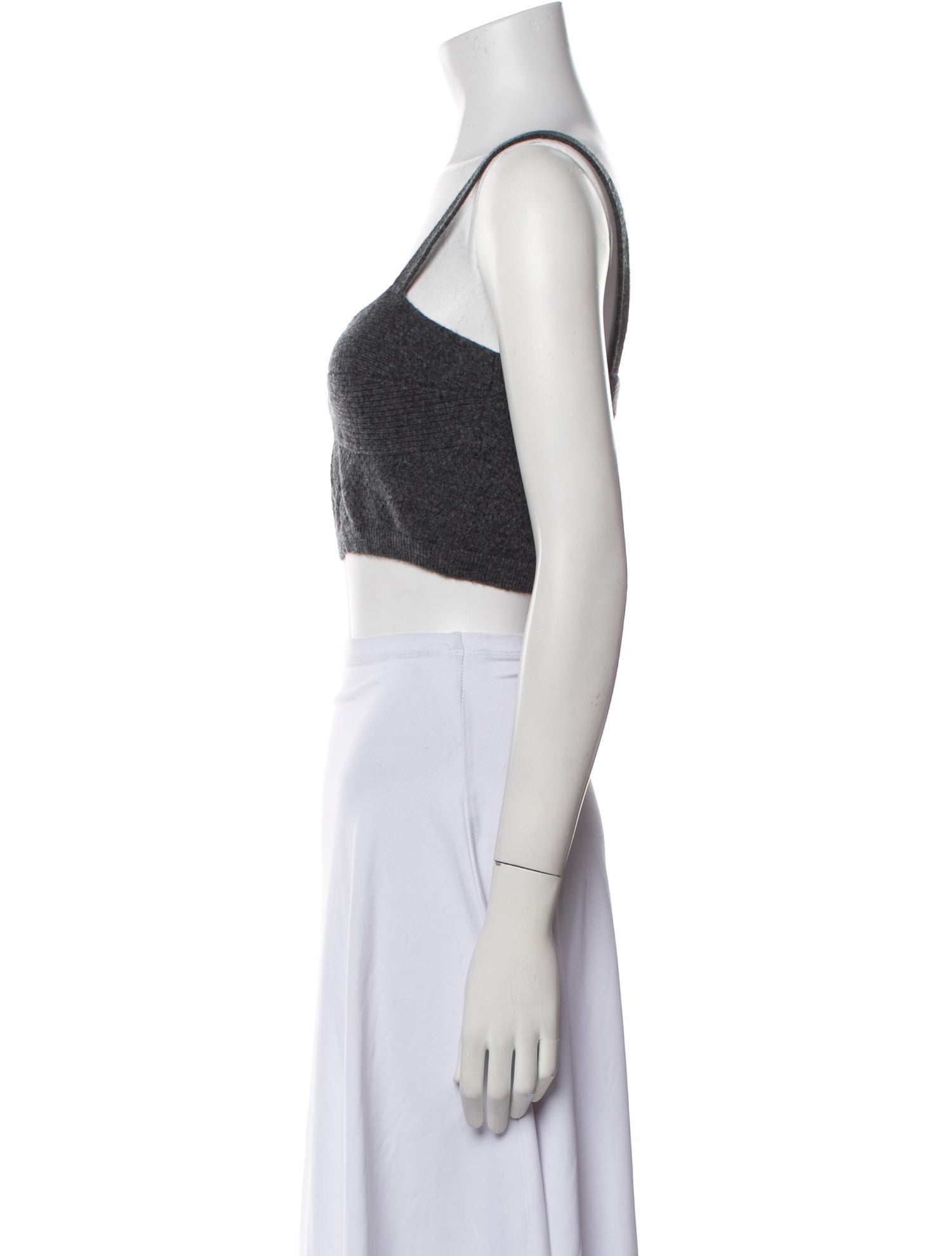 Fleur Du Mal Cashmere V-Neck Crop Top