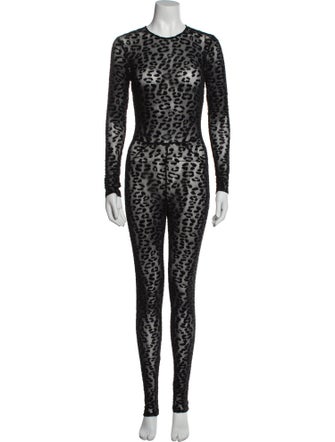 Fleur Du Mal Lace Pattern Crew Neck Jumpsuit