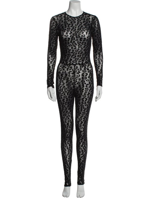 Fleur Du Mal Lace Pattern Crew Neck Jumpsuit
