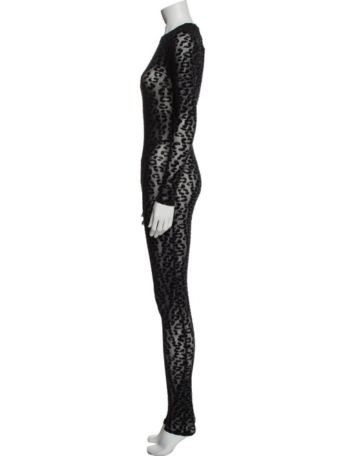 Fleur Du Mal Lace Pattern Crew Neck Jumpsuit
