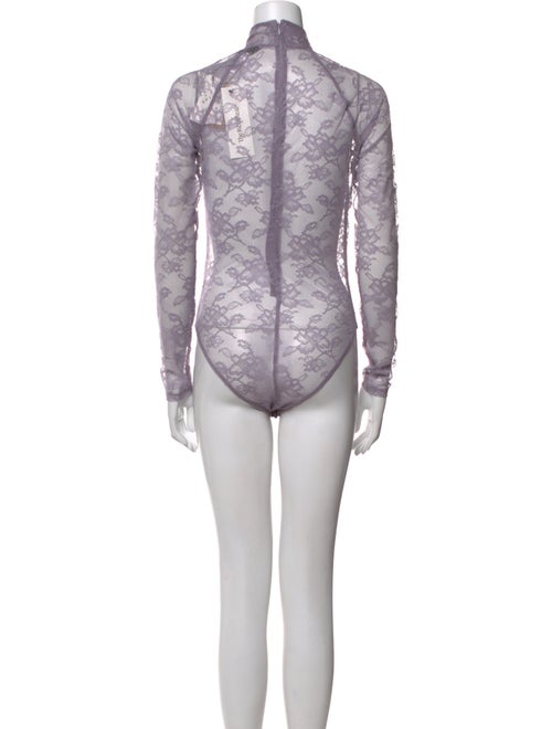 Fleur Du Mal Mock Neck Long Sleeve Bodysuit