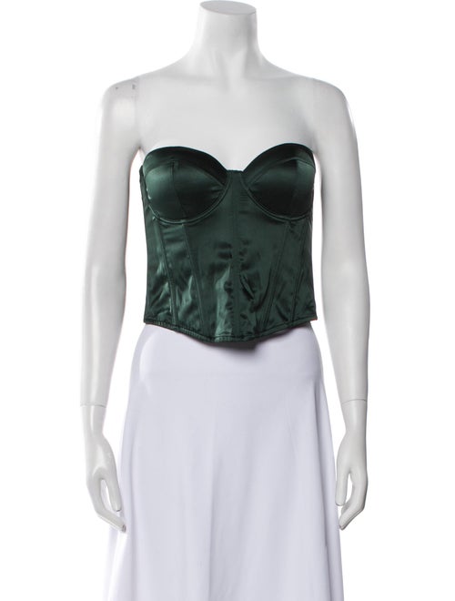 Fleur Du Mal Silk Strapless Crop Top