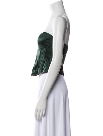 Fleur Du Mal Silk Strapless Crop Top