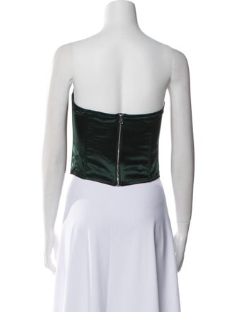 Fleur Du Mal Silk Strapless Crop Top