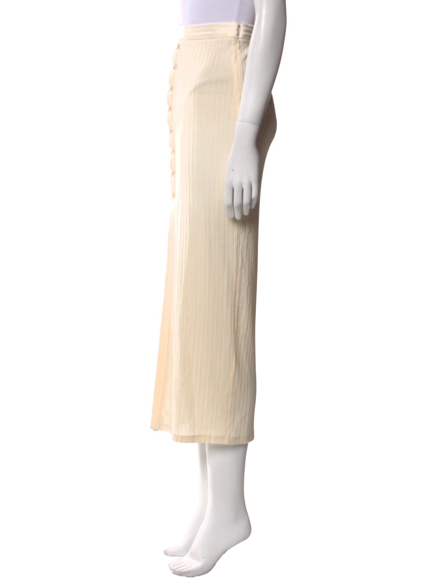 Fleur Du Mal Pleated Accents Midi Length Skirt w/ Tags