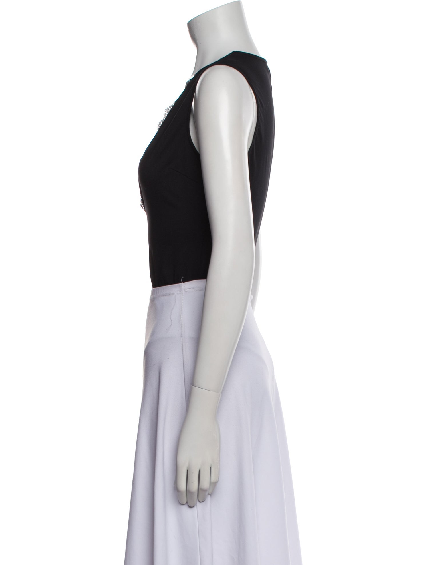 Fleur Du Mal V-Neck Sleeveless Crop Top