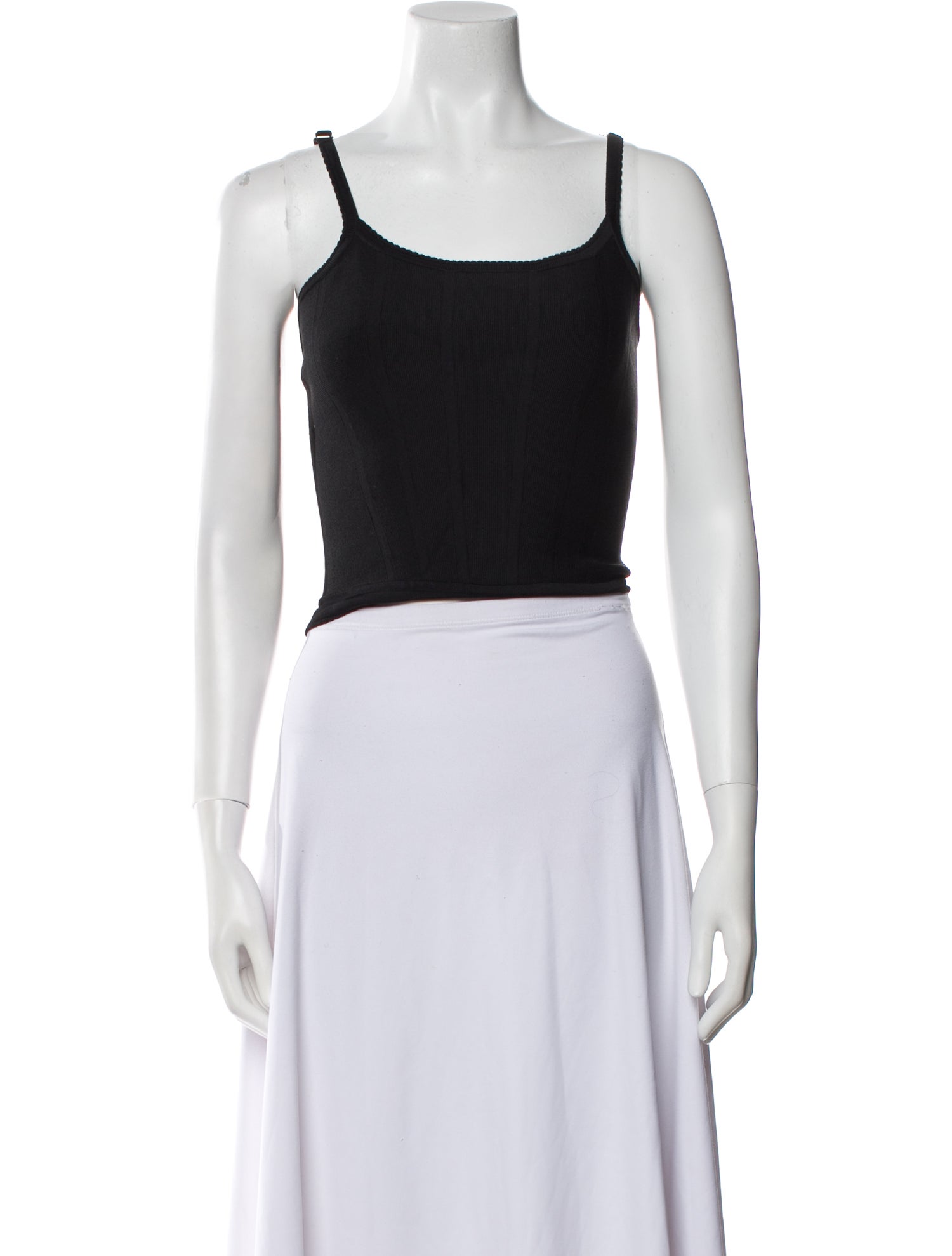 Fleur Du Mal Square Neckline Sleeveless Crop Top