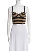 Fleur Du Mal Striped Square Neckline Crop Top