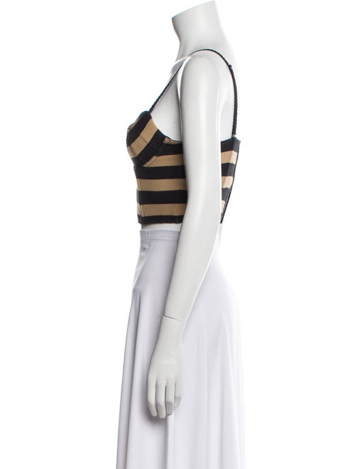 Fleur Du Mal Striped Square Neckline Crop Top
