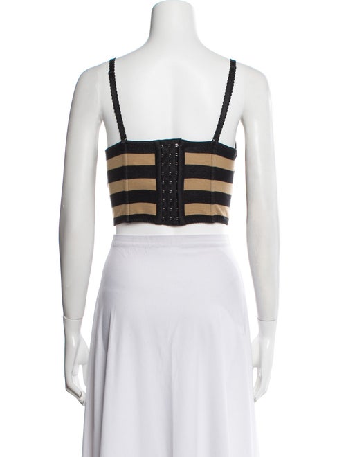 Fleur Du Mal Striped Square Neckline Crop Top
