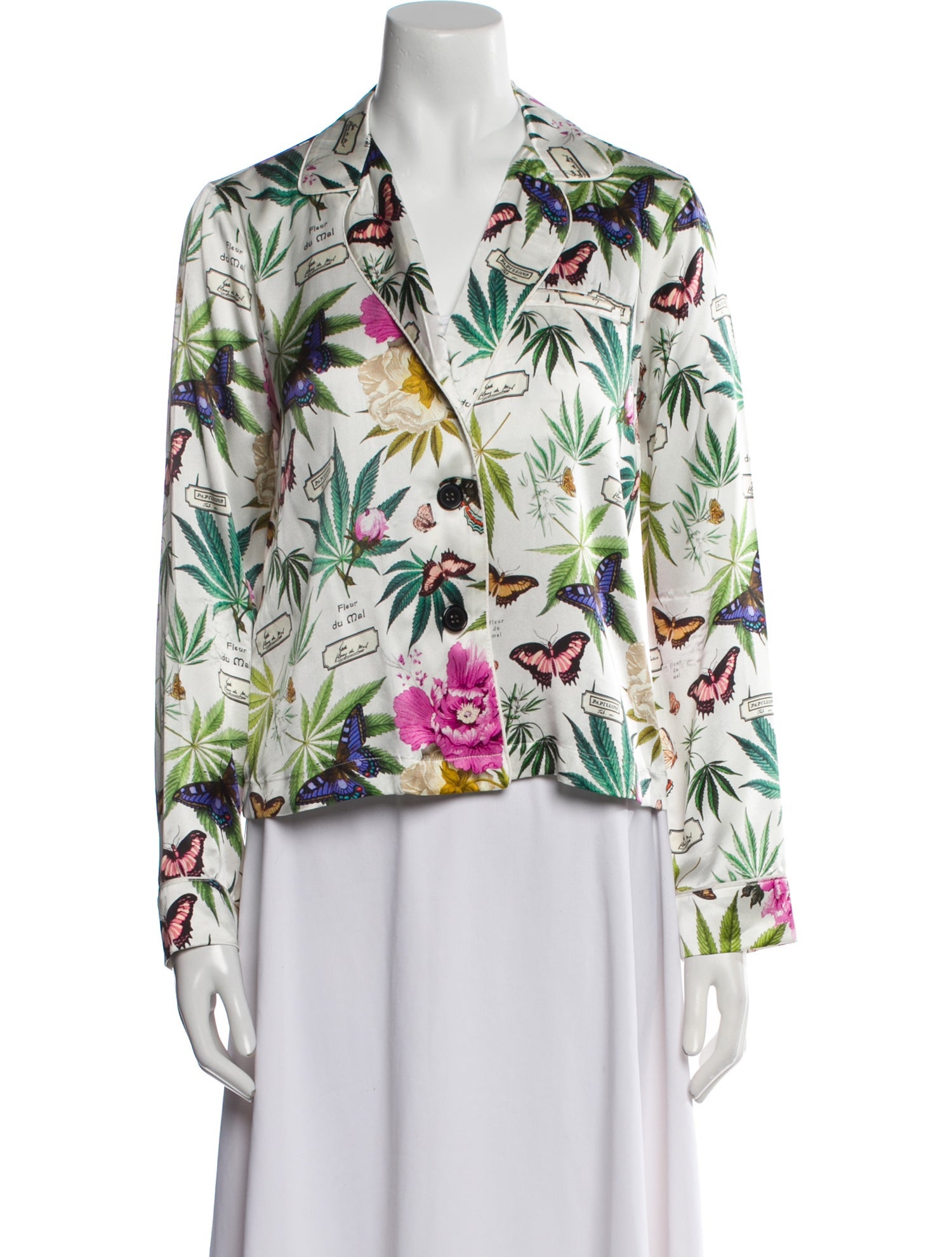 Fleur Du Mal Silk Printed Pajamas