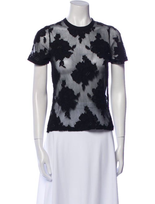 Fleur Du Mal Lace Pattern Crew Neck T-Shirt