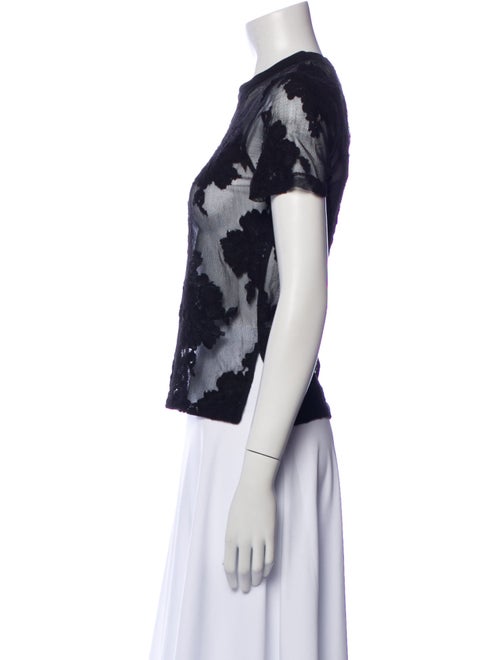 Fleur Du Mal Lace Pattern Crew Neck T-Shirt