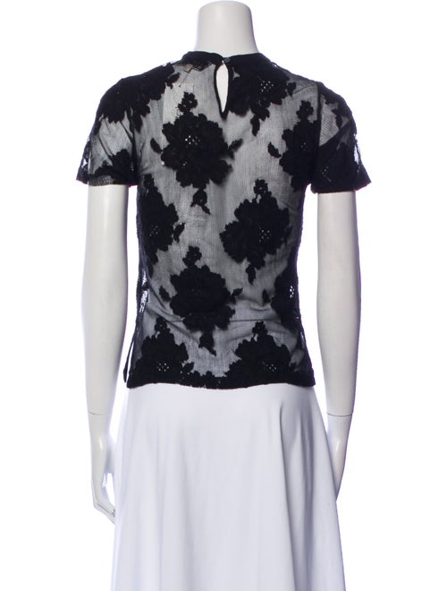 Fleur Du Mal Lace Pattern Crew Neck T-Shirt