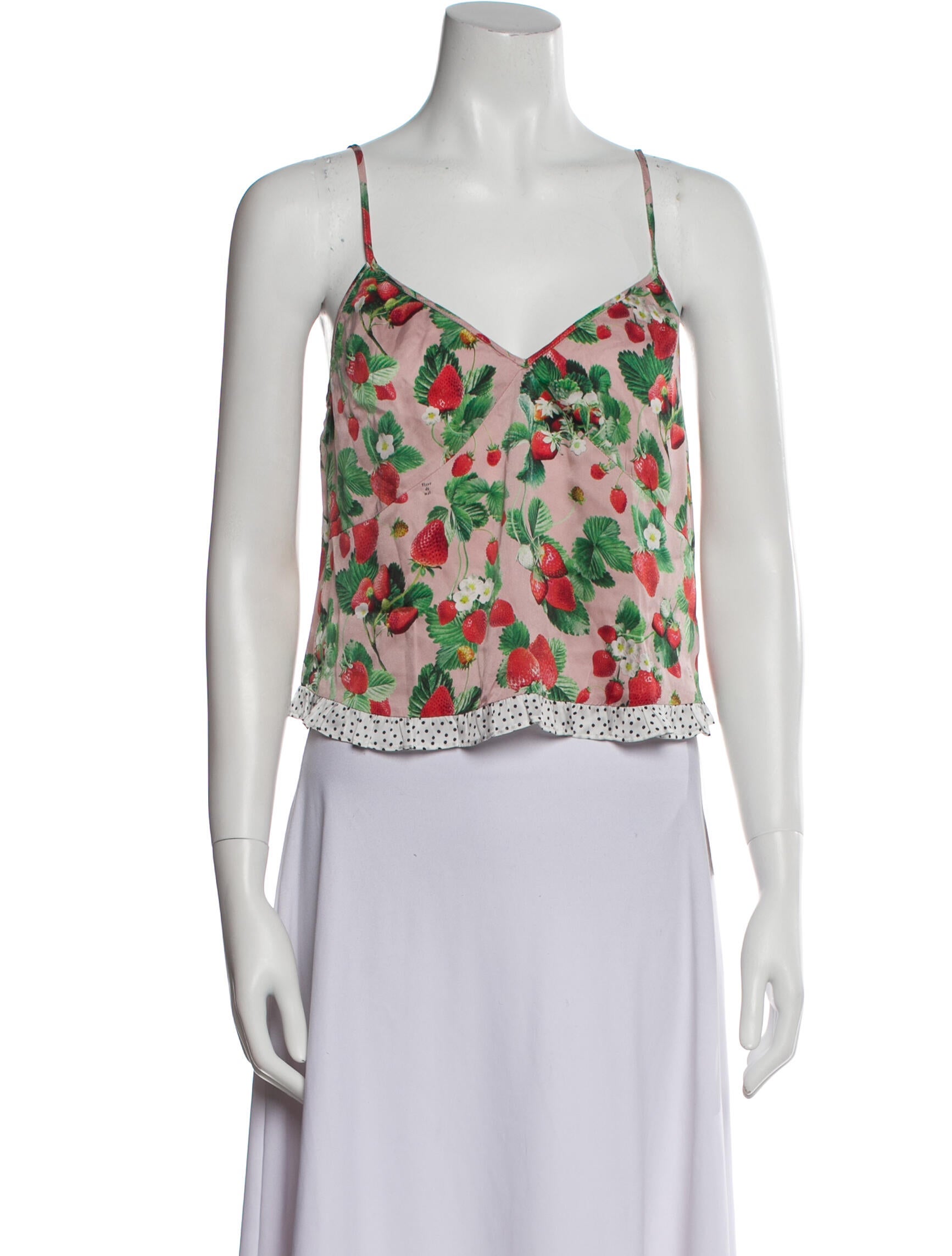 Fleur Du Mal Silk Floral Print Crop Top