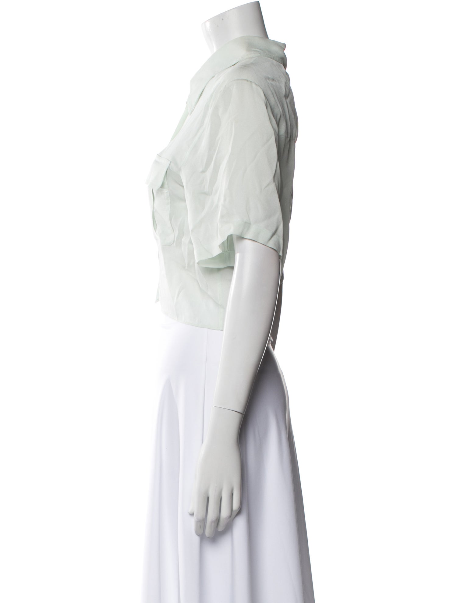 Fleur Du Mal Silk Short Sleeve Crop Top