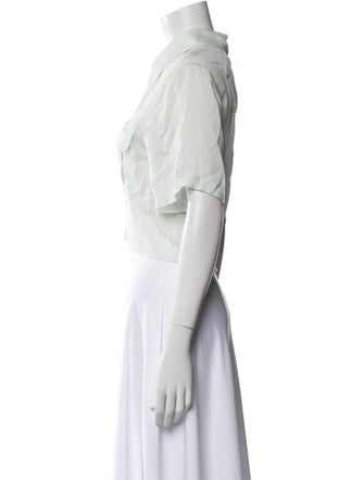 Fleur Du Mal Silk Short Sleeve Crop Top