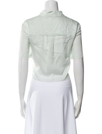 Fleur Du Mal Silk Short Sleeve Crop Top