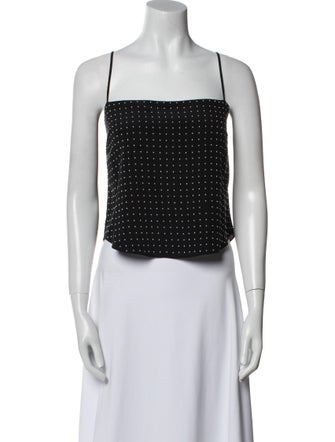 Fleur Du Mal Silk Polka Dot Print Crop Top