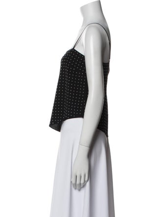 Fleur Du Mal Silk Polka Dot Print Crop Top