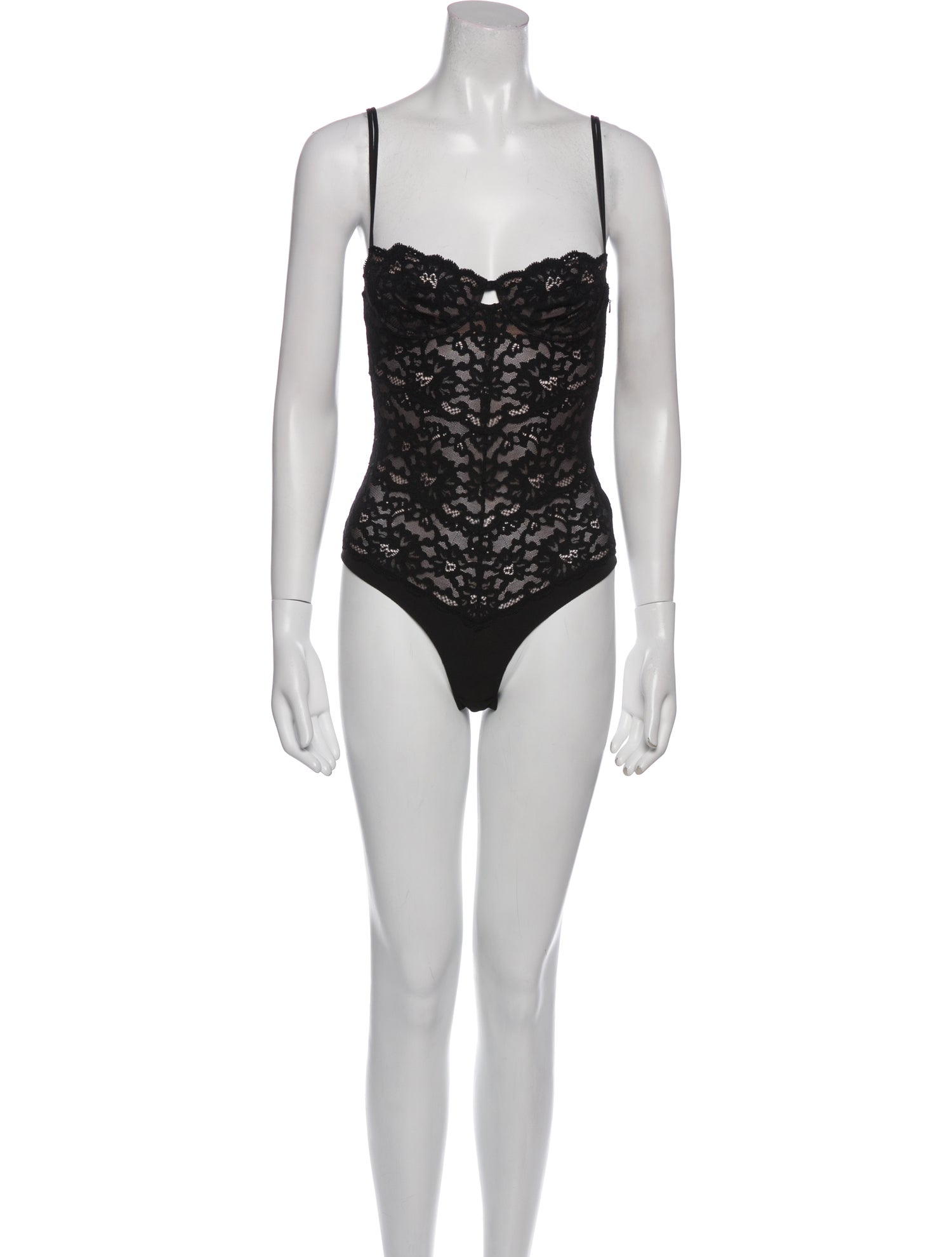 Fleur Du Mal Lace Pattern Square Neckline Bodysuit w/ Tags