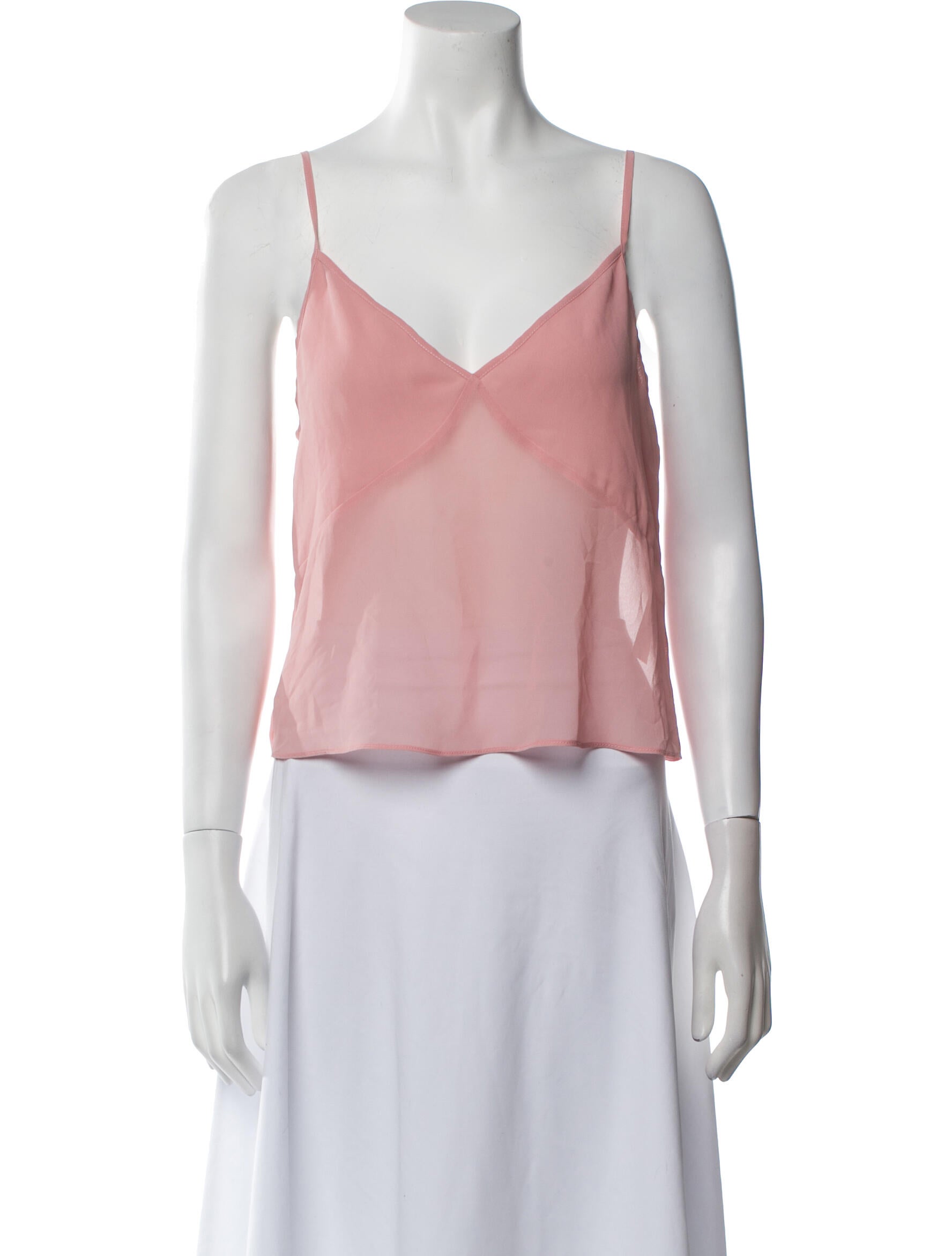Fleur Du Mal Silk V-Neck Crop Top
