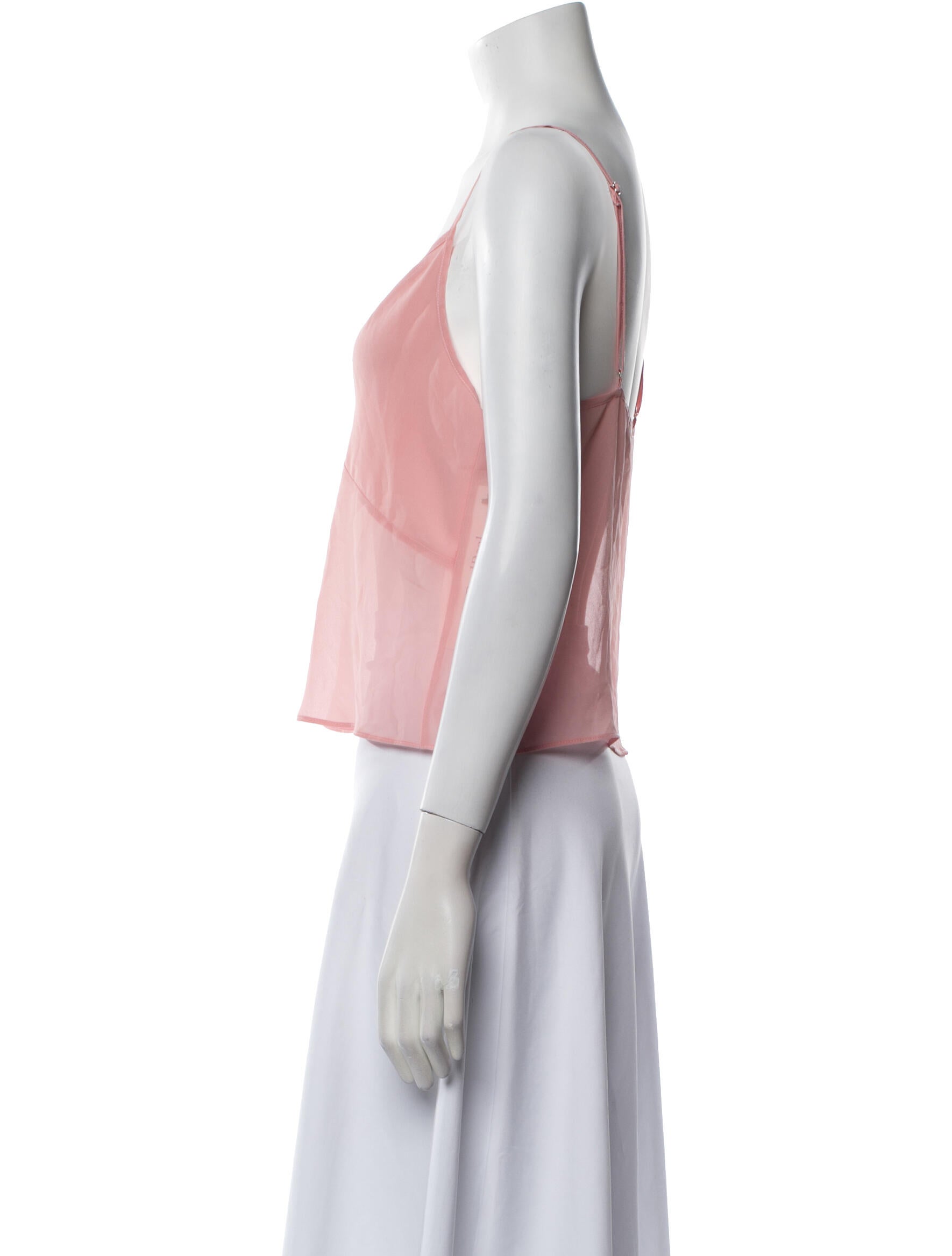 Fleur Du Mal Silk V-Neck Crop Top