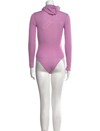 Fleur Du Mal Mock Neck Long Sleeve Bodysuit