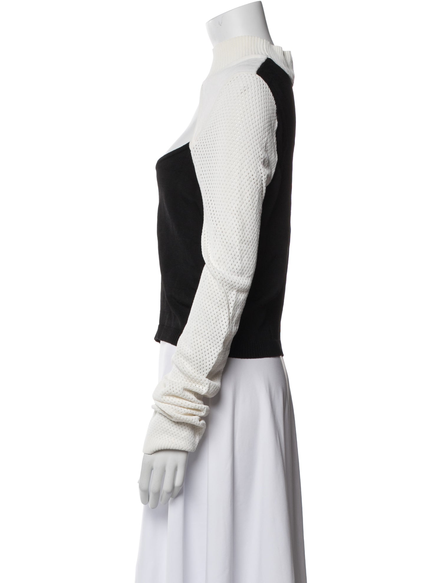 Fleur Du Mal Mock Neck Long Sleeve Crop Top