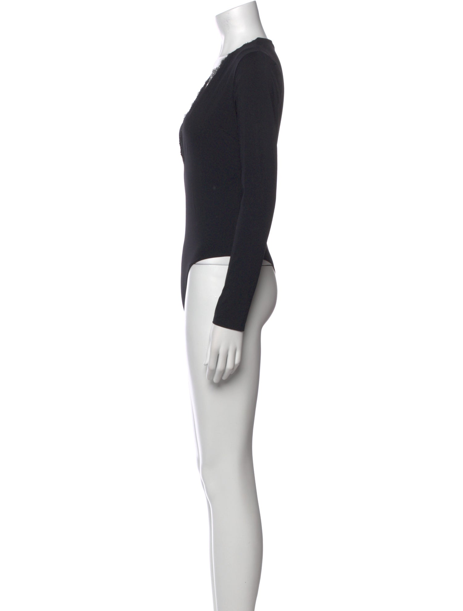 Fleur Du Mal V-Neck Long Sleeve Bodysuit