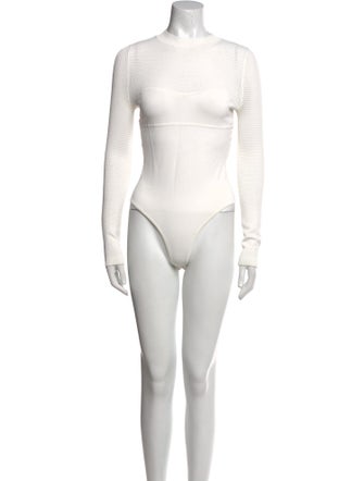 Fleur Du Mal Crew Neck Long Sleeve Bodysuit