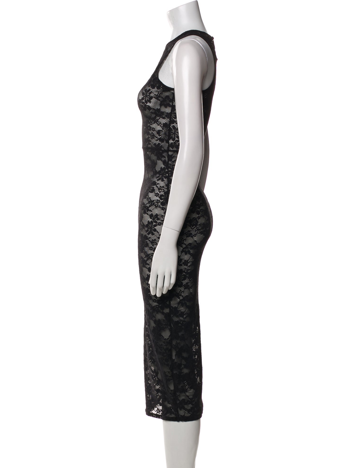 Fleur Du Mal Lace Pattern Midi Length Dress