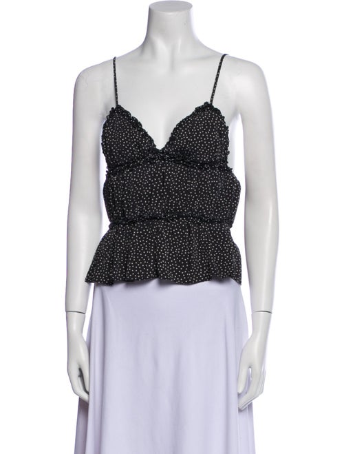 Fleur Du Mal Silk Polka Dot Print Crop Top