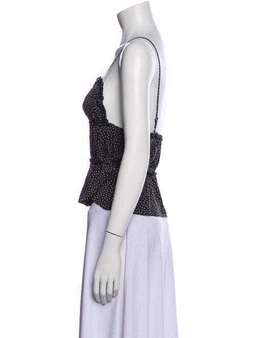 Fleur Du Mal Silk Polka Dot Print Crop Top