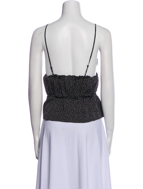 Fleur Du Mal Silk Polka Dot Print Crop Top