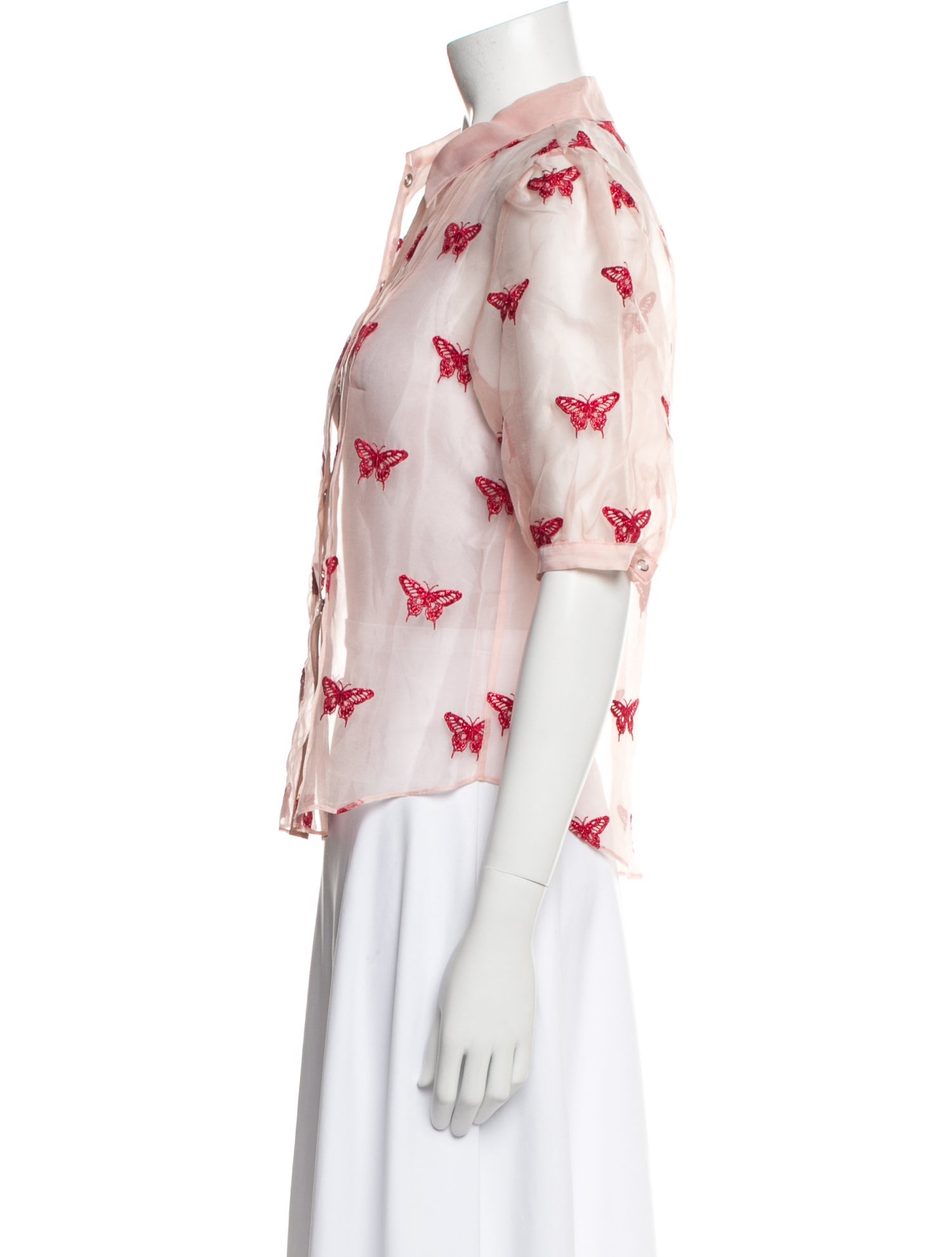 Fleur Du Mal Silk Printed Button-Up Top