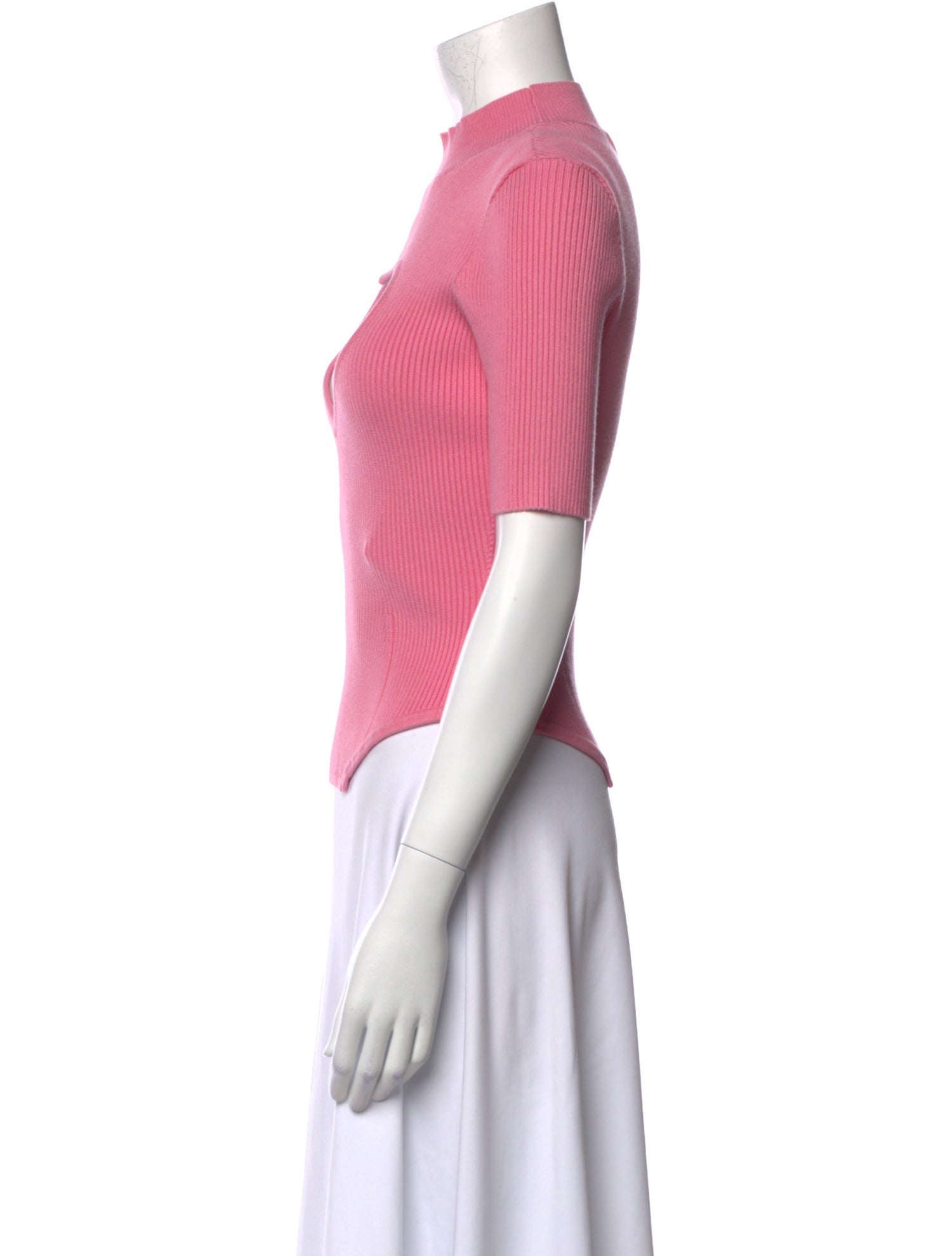 Fleur Du Mal Mock Neck Short Sleeve Crop Top