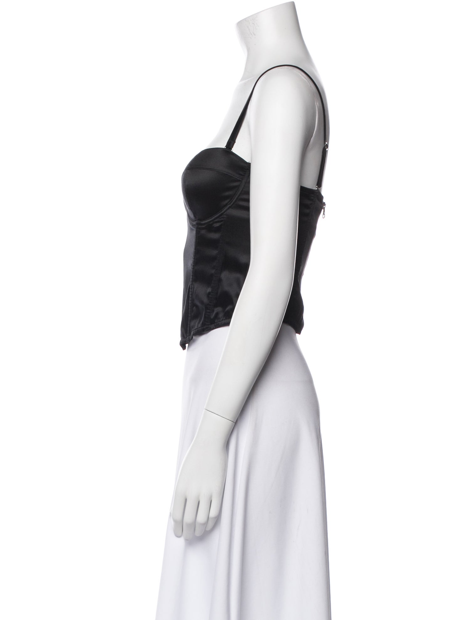 Fleur Du Mal Silk Square Neckline Crop Top