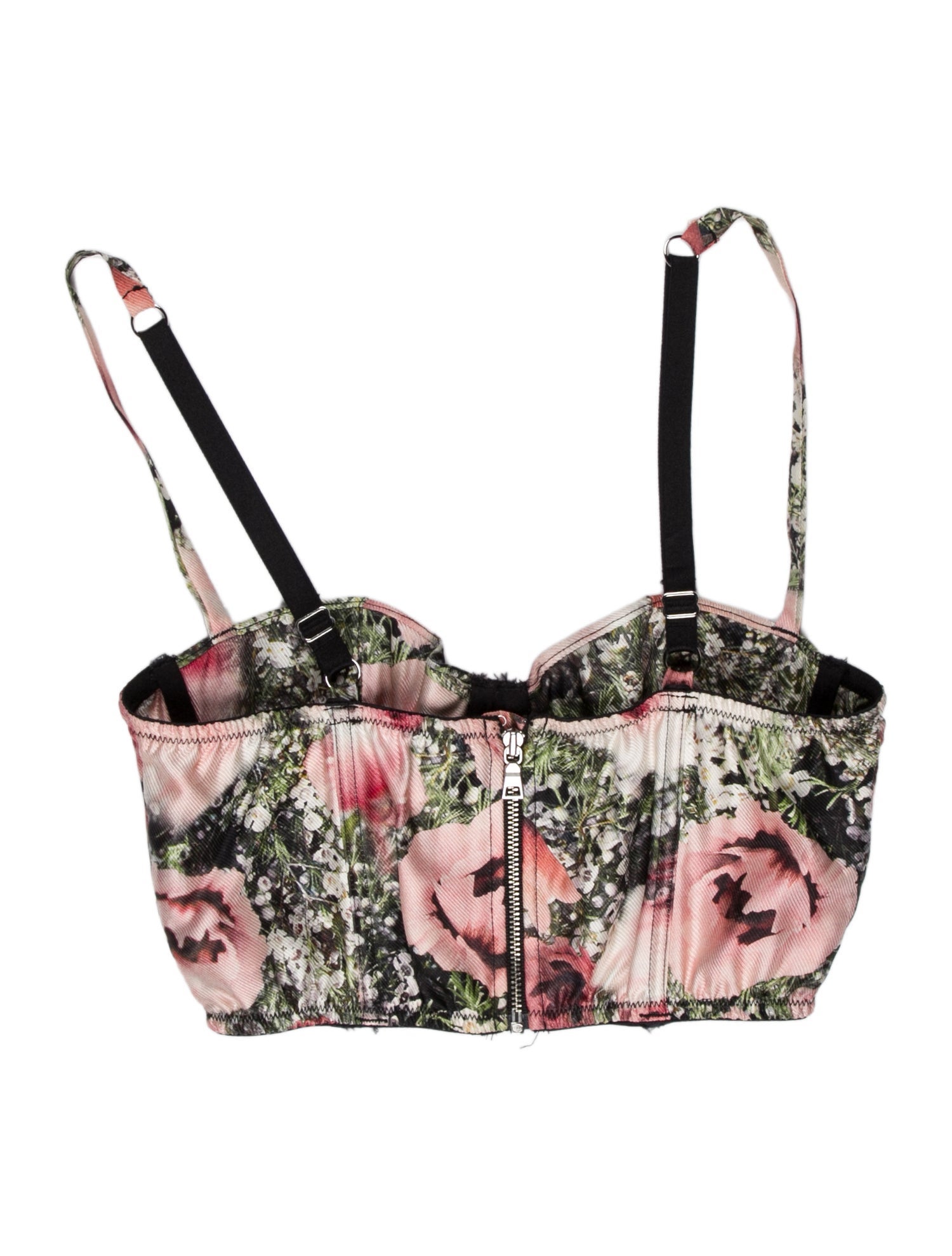 Fleur Du Mal Silk Floral Print Crop Top