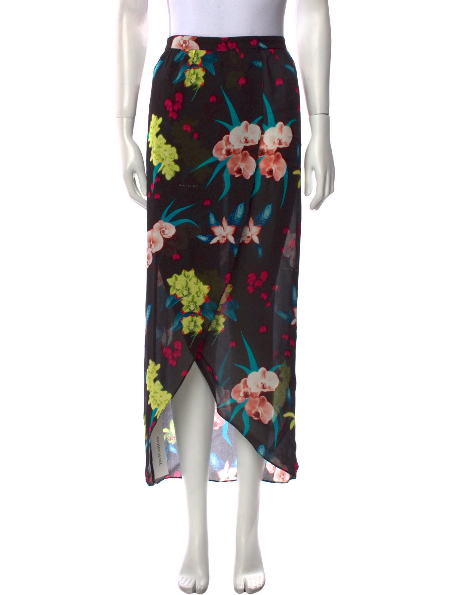 Fleur Du Mal Silk Midi Length Skirt