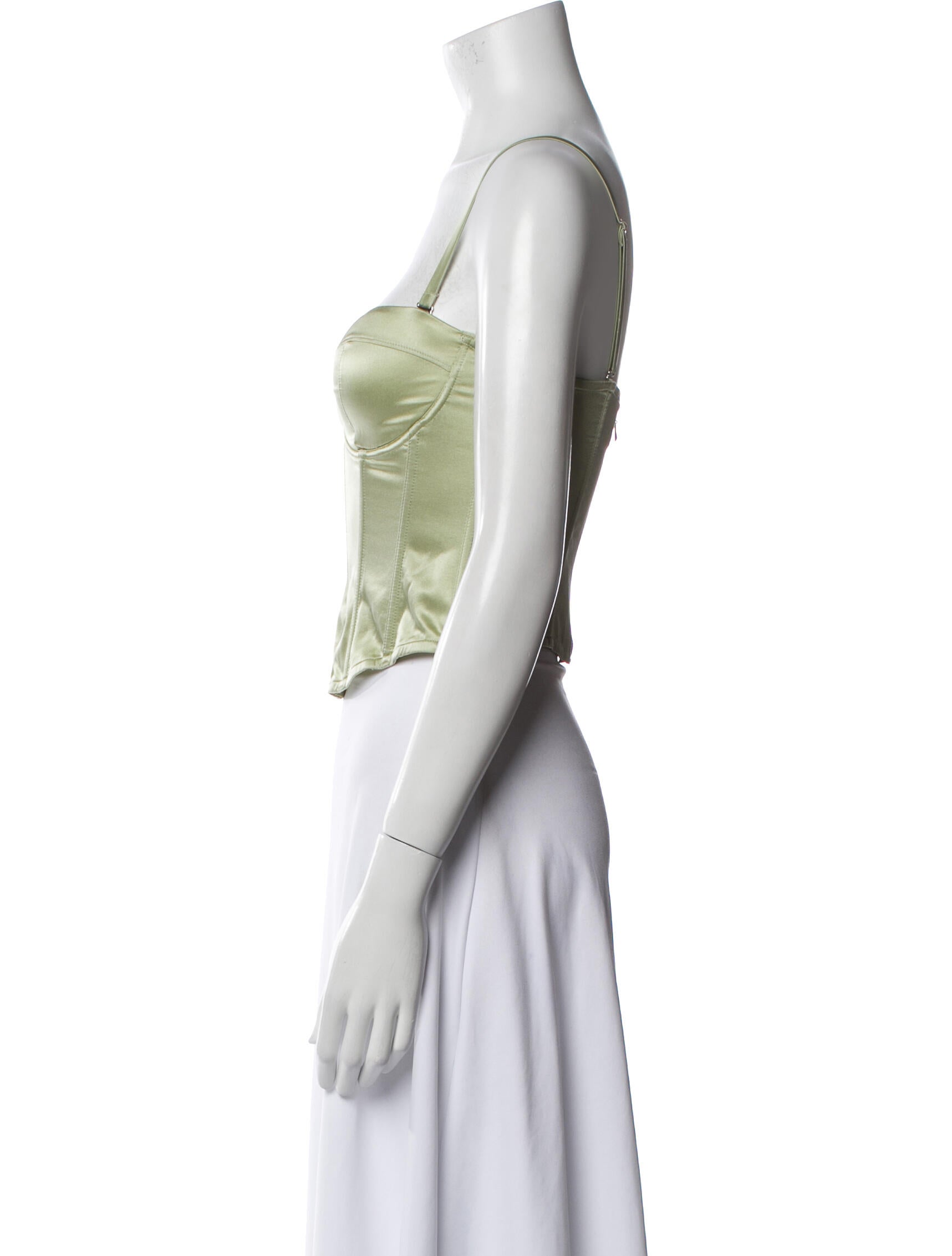 Fleur Du Mal Silk Strapless Crop Top