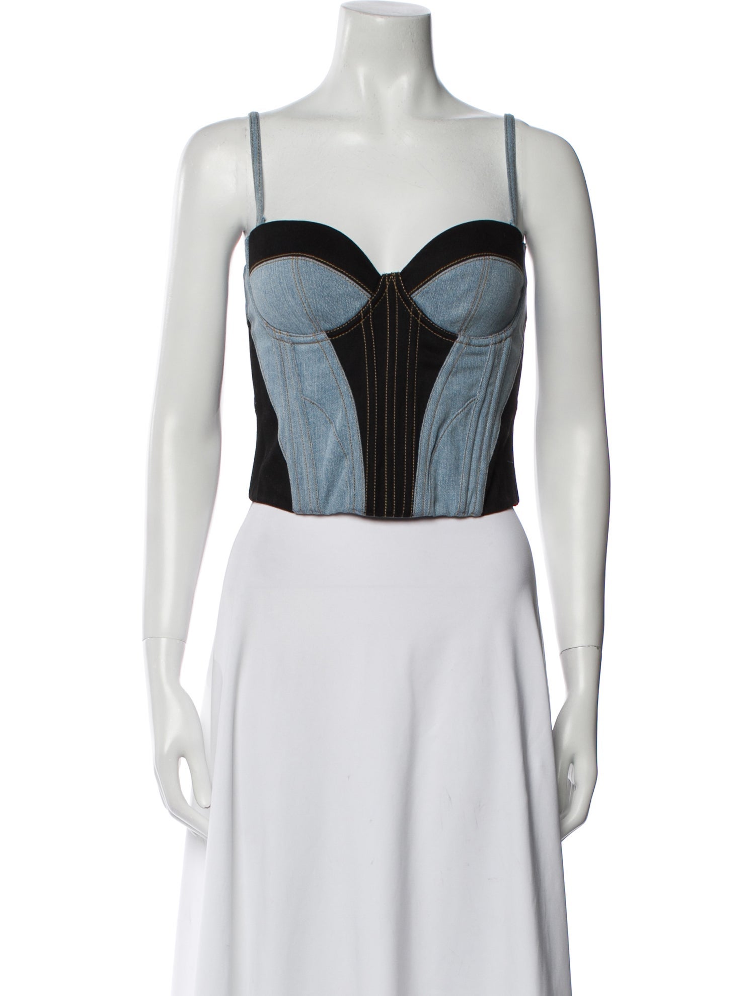 Fleur Du Mal Square Neckline Sleeveless Crop Top w/ Tags